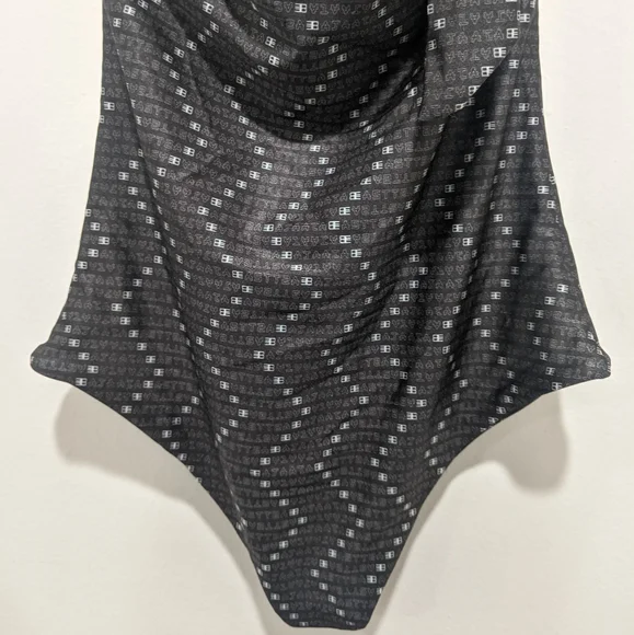 Baja East NWOT Olive Logo Halter One Piece Swimsuit - Picture 6 of 10